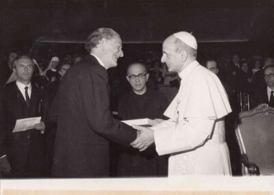 Frank Martin congratulated by H.H. Pope Paul VI after a performance of In Terra Pax, Rome June 1969